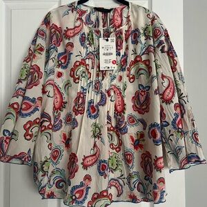 Zara Multicolor Paisley Blouse